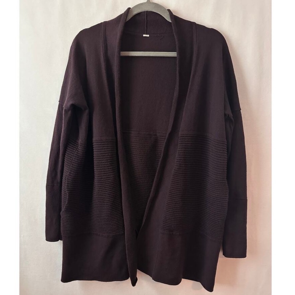 Lululemon Athletica Sit In Lotus Wrap Cardigan Sweater Merino
Wool